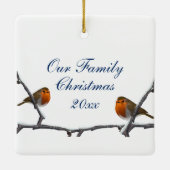 Bob von Red Robin Bird Wildlife White Keramikornament (Rückseite)