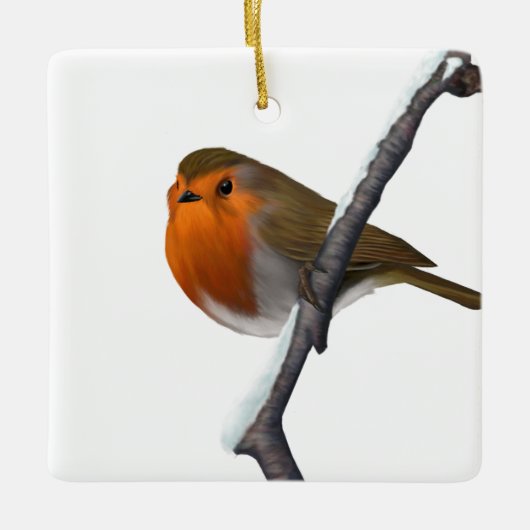 Bob von Red Robin Bird Wildlife White Keramikornament (Vorderseite)