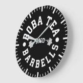 Boba and Barbells - Funny Bubble Tea Workout Große Wanduhr (Winkel)
