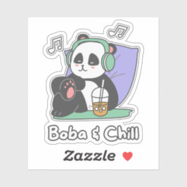 Boba and Chill, Bubble Tea Boba Kawaii Aufkleber