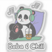 Boba and Chill, Bubble Tea Boba Kawaii Aufkleber (Vorderseite)