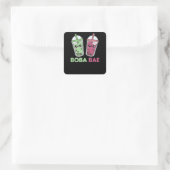 Boba Bae - Bubble Tea Kawaii Boba Tea Liebe Quadratischer Aufkleber (Tasche)