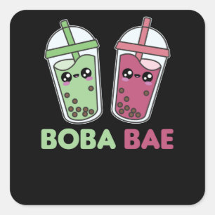 Boba Bae - Bubble Tea Kawaii Boba Tea Liebe Quadratischer Aufkleber