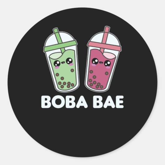 Boba Bae - Bubble Tea Kawaii Boba Tea Liebe Runder Aufkleber (Vorderseite)