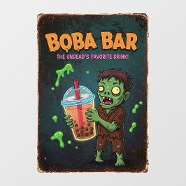 Boba Bar – Der Lieblingsdrink der Untoten! Fensteraufkleber