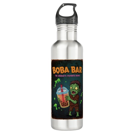 Boba Bar – The Undead’s Favorite... Water Bottle Edelstahlflasche (Vorderseite)