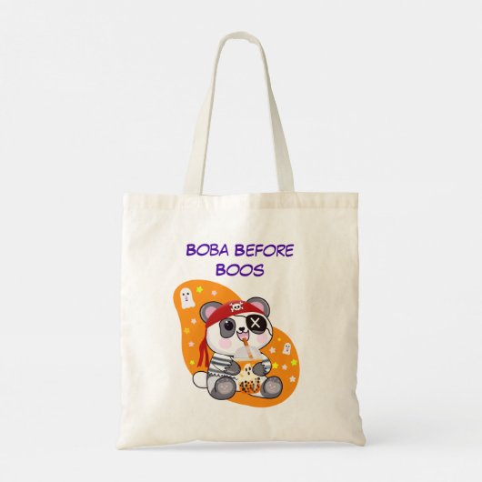 Boba Before Boos Pirate Kawaii Panda Bubble Tee Tragetasche (Rückseite)