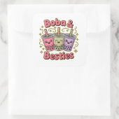 BOBA & Besties Vibes - Perfekt für Boba Tea Liebha Quadratischer Aufkleber (Tasche)