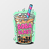 Boba Blast – Schluck oder stirb!  Fensteraufkleber (Blatt)