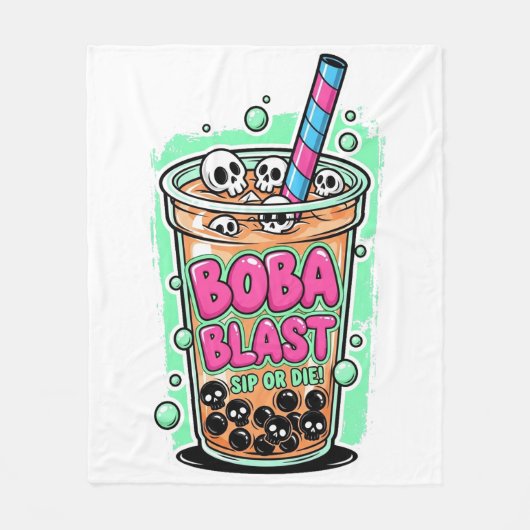 Boba Blast – Sip or Die! – Fleece Blanket (Vorderseite)