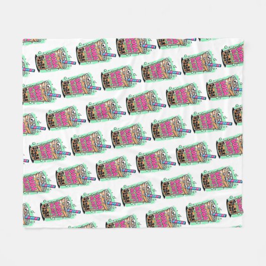 Boba Blast – Sip or Die! Fleece Blanket (Vorderseite (Horizontal))