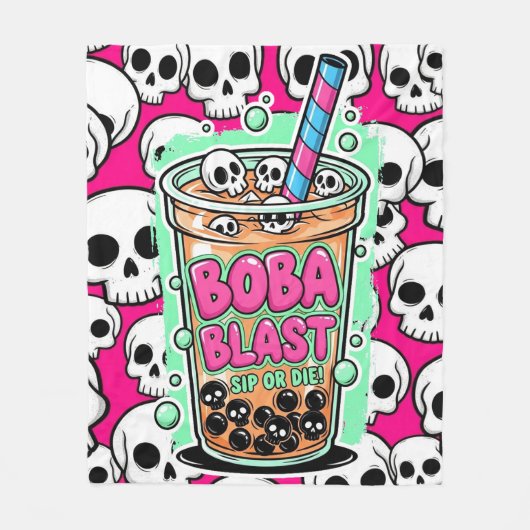 Boba Blast – Sip or Die! – Fleece Blanket (Vorderseite)