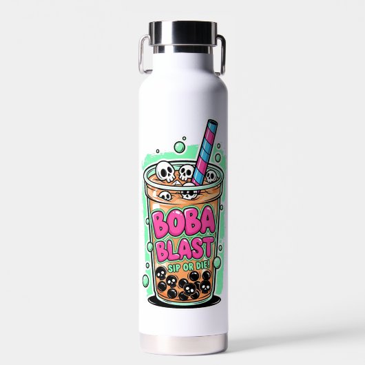 Boba Blast – Sip or Die! Insulated Bottle Trinkflasche (Vorne)