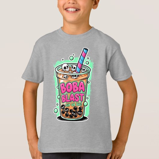 Boba Blast – Sip or Die! Kids' T-Shirt (Vorderseite)