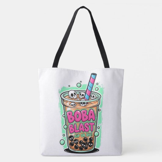 Boba Blast – Sip or Die! Tote Bag Tasche (Rückseite)