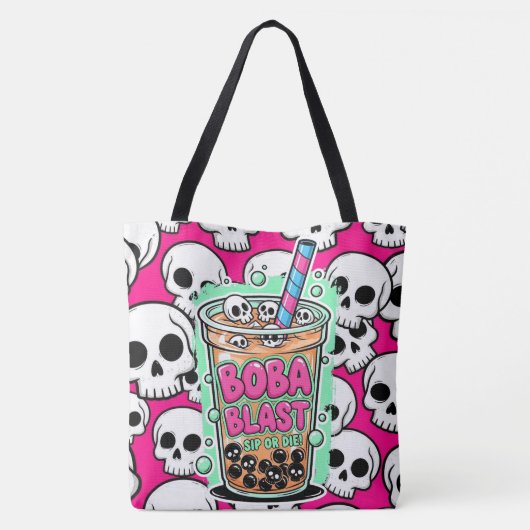 Boba Blast – Sip or Die! Tote Bag Tasche (Rückseite)