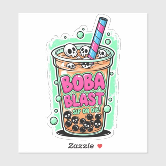 Boba Blast – Sip or Die! Vinyl Sticker (Blatt)