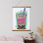Boba Blast – Sip or Die!  Wandteppich Mit Holzrahmen (Schlafzimmer)