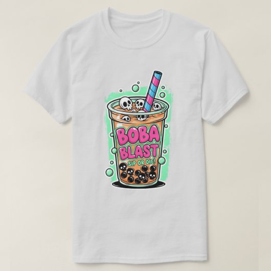 Boba Blast – Trinke oder Stirb! T-Shirt (Design vorne)