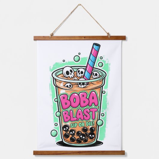 Boba Blast – Trinke oder stirb! Wandteppich Mit Holzrahmen (Vorderseite)