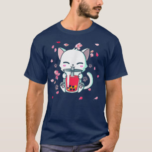 Boba Boba Cat Drinks Boba Niedlich Anime Girl Kawa T-Shirt
