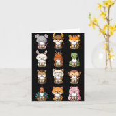Boba Bubble Milk Tea Chinese Zodiacs Animal Lunar Karte (Gelbe Blume)