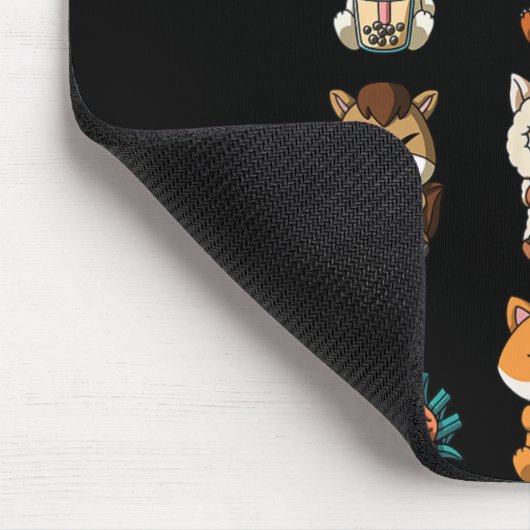 Boba Bubble Milk Tea Chinese Zodiacs Animal Lunar Mousepad (Ecke)