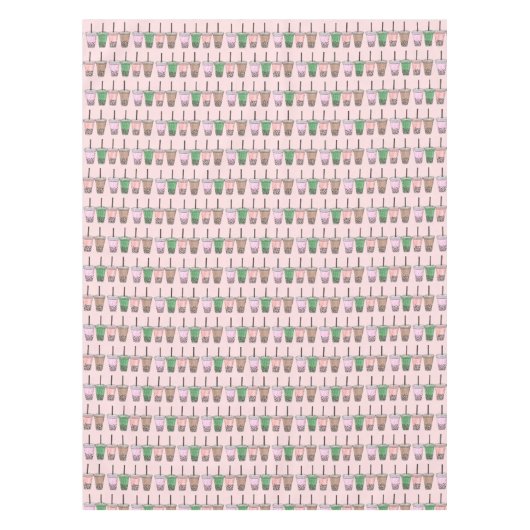 Boba Bubble Tapioca Pearl Milk Tea Drinks Foodie Tischdecke (Vorderseite)