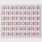 Boba Bubble Tapioca Pearl Milk Tee Drinks Feinschm Geschenkpapier (Flach)