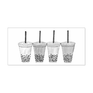 Boba Bubble Tapioca Pearl Milk Tee Drinks Feinschm Gummistempel