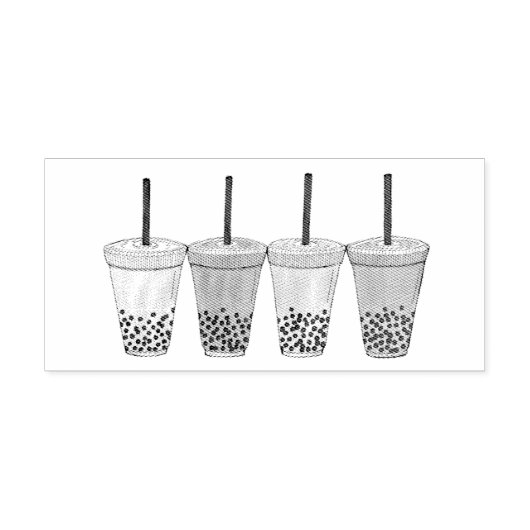 Boba Bubble Tapioca Pearl Milk Tee Drinks Feinschm Gummistempel (Prägung)