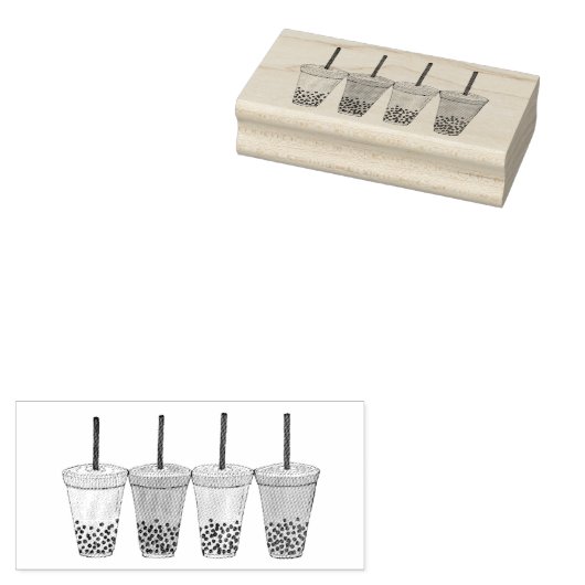 Boba Bubble Tapioca Pearl Milk Tee Drinks Feinschm Gummistempel (Stempel)
