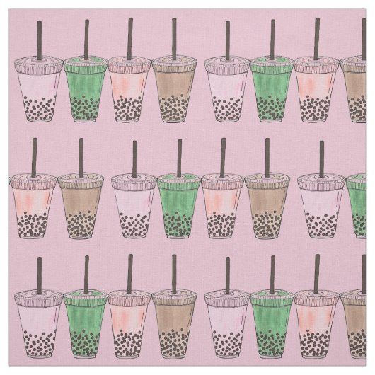 Boba Bubble Tapioca Pearl Milk Tee Drinks Feinschm Stoff (Muster)