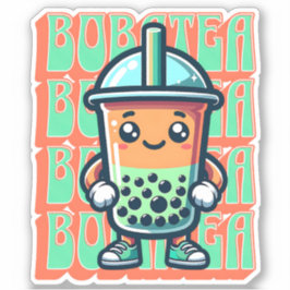 Boba Bubble Tea Kawaii Niedlicher Cartoon Aufkleber