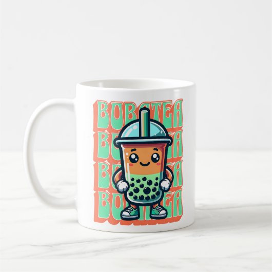 Boba Bubble Tea Kawaii Niedlicher Cartoon Kaffeetasse (Links)