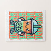 Boba Bubble Tea Kawaii Niedlicher Cartoon Puzzle (Horizontal)