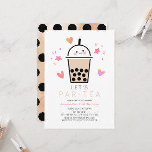 Boba Bubble Tea Party Par-tea 1. Geburtstag Einladung