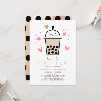 Boba Bubble Tea Party Par-tea 1. Geburtstag Einladung