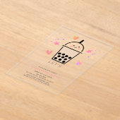Boba Bubble Tea Party Par-tea 1st Birthday Acryleinladungen (Ablage )