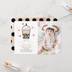 Boba Bubble Tea Party Par-tea Foto 1. Geburtstag Einladung