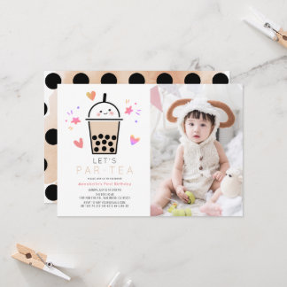 Boba Bubble Tea Party Par-tea Foto 1. Geburtstag Einladung