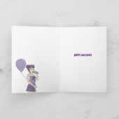 Boba Bubble Tee Anime Girl Birthday Karte (Innenseite)