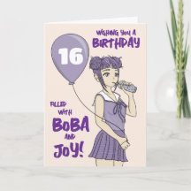 Boba Bubble Tee Anime Girl Birthday