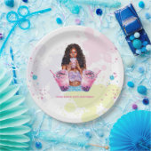 Boba Bubble Tee Birthday Afroamerikaner Pappteller (Party)