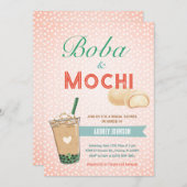 Boba Bubble Tee Brautparty Japan Korea Kawaii Einladung (Vorne/Hinten)