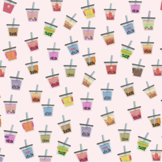 Boba Bubble Tee gemustert rosa bunte niedlich Tasche