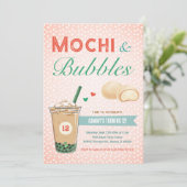 Boba Bubble Tee Mochi Sweet Kids Teen Girl Teenage Einladung (Stehend Vorderseite)
