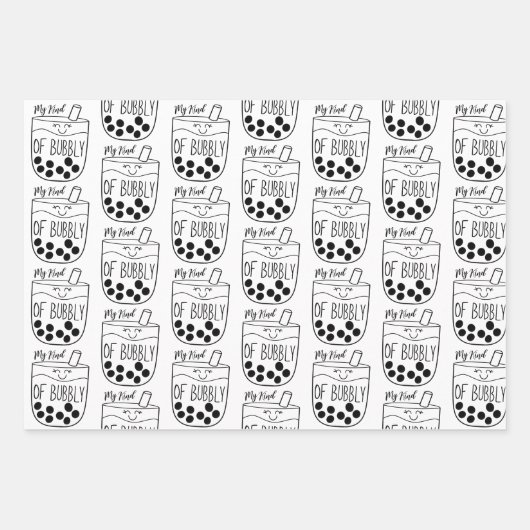 Boba Bubble Tee Naughty Bachelorette Geschenkpapier Set (Vorderseite 3)