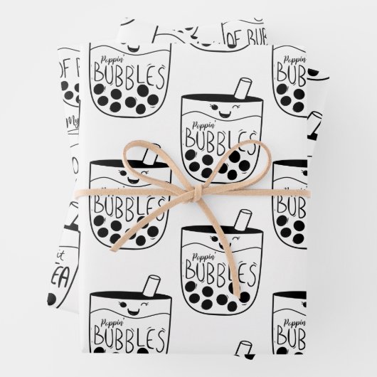Boba Bubble Tee Naughty Bachelorette Geschenkpapier Set (Beispiel)
