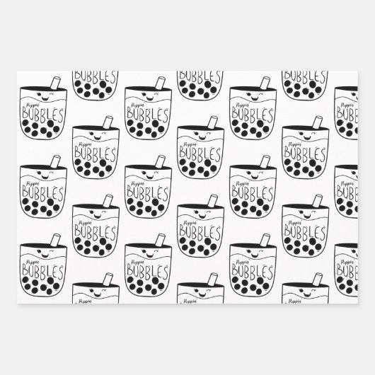 Boba Bubble Tee Naughty Bachelorette Geschenkpapier Set (Vorderseite)